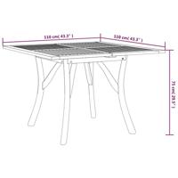 Tuintafel 110x110x75 cm massief acaciahout - thumbnail