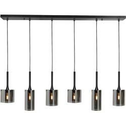 Highlight HanglampDiverso zwart 6-lichts met smoke glas - H5413.01