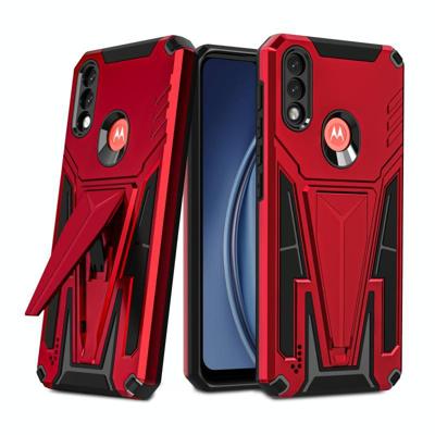 Voor Motorola Moto G / E7 Power 2021 Super V Armor PC + TPU Shockproof Case met onzichtbare houder