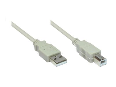 Goobay 50955 Hi-Speed USB 2.0-kabel, grijs, type B, CU, 5 m lengte
