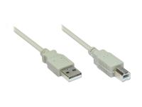 Goobay 50955 Hi-Speed USB 2.0-kabel, grijs, type B, CU, 5 m lengte - thumbnail