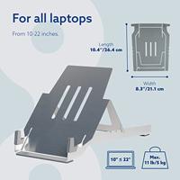 R-Go Tools Riser Laptophouder R-Go Basic, inklapbare en verstelbare laptopverhoger, aluminium, zilve - thumbnail