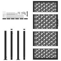 Poort met kruisontwerp 105x180 cm staal zwart - thumbnail