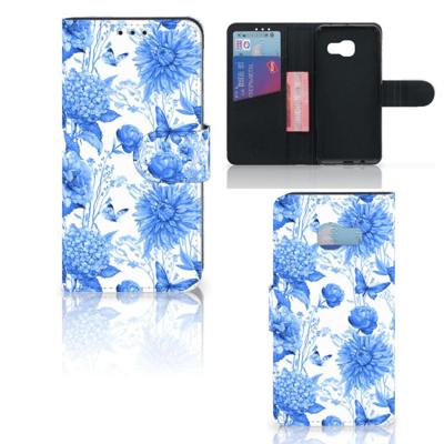 Hoesje voor Samsung Galaxy A3 2017 Flowers Blue Hoesje voor Samsung Galaxy A3 2017 Flowers Blue