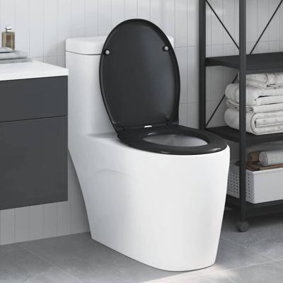 VidaXL Toiletzitting zwart 47 x 37 x 4 cm duroplast