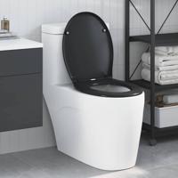 VidaXL Toiletzitting zwart 47 x 37 x 4 cm duroplast - thumbnail