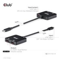 club3D CSV-1558 USB-C-displaykabel USB-C / HDMI Adapter USB-C stekker, HDMI-A-bus 15 cm Zwart - thumbnail
