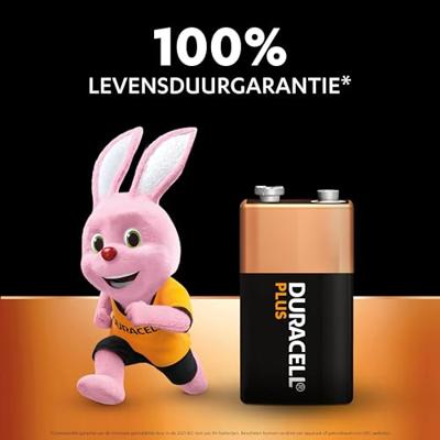 Duracell Plus-9V B2 9V batterij (blok) Alkaline 9 V 2 stuk(s)