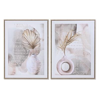 Schilderij Home ESPRIT Wit Grijs Vaas Scandinavisch 45 x 2,5 x 60 cm (2 Stuks)