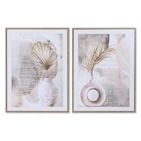 Schilderij Home ESPRIT Wit Grijs Vaas Scandinavisch 45 x 2,5 x 60 cm (2 Stuks) - thumbnail