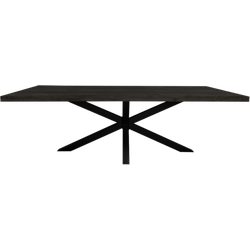 Eetkamertafel zwart | Denver | rechthoek | Mangohout | 200 x 100 x 76(h) cm