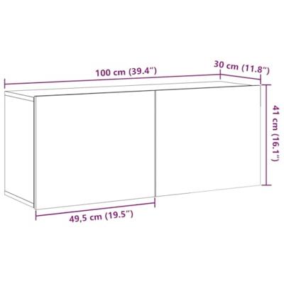 Tv-meubel wandgemonteerd 100x30x41 cm oud houtkleurig