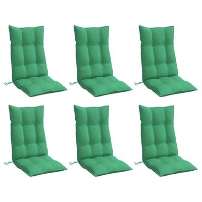 Stoelkussens 6 st hoge rug oxford stof groen