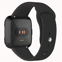 Fitbit Versa 1 / 2 & Lite siliconen bandje - Maat: Large - Zwart - thumbnail