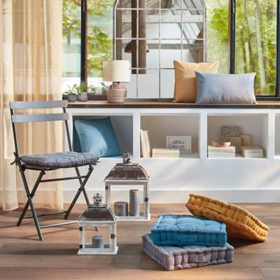 Kussen Atmosphera Otto Blauw Katoen (38 x 38 cm)