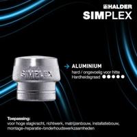 Halder Kunststofhamer | lengte 330 mm hoofd-d. 40 mm | hard glasvezel gietstaal | koper/zacht metaal zilver | 1 stuk - 3749.040 3749.040 - thumbnail