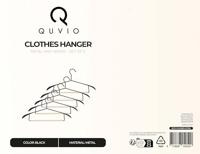 QUVIO Kledinghanger - set van 5 - Zwart en hout - thumbnail