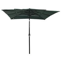 Parasol 3-laags met aluminium paal 2,5x2,5 m groen - thumbnail