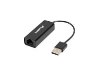 Lanberg NC-0100-01 kabeladapter/verloopstukje USB-A RJ-45 Zwart - thumbnail