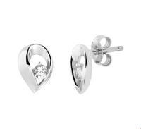 TFT Oorknoppen Zirkonia Zilver Gerhodineerd Glanzend 9 mm x 6.5 mm - thumbnail