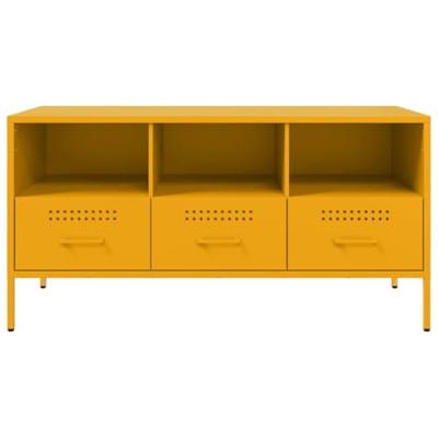 Tv-meubel 100,5x39x50,5 cm koudgewalst staal mosterdgeel Tv-meubel 100,5x39x50,5 cm koudgewalst staal mosterdgeel