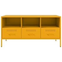 Tv-meubel 100,5x39x50,5 cm koudgewalst staal mosterdgeel - thumbnail