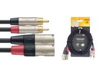 Stagg NTC3CMXMR Adapterkabel Deluxe RCA M Naar XLR M 3m - thumbnail
