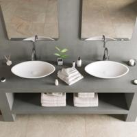 Opbouw Waskom Ideavit Solidjazz 60x35x9 cm Solid Surface Mat Wit - thumbnail