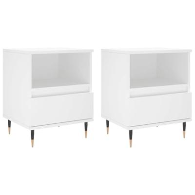 Nachtkastjes 2 st 40x35x50 cm bewerkt hout wit