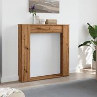 Haardombouw 100x20x100 cm bewerkt hout artisanaal eikenkleurig - thumbnail