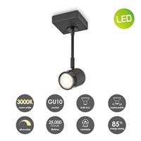 Light depot - LED opbouwspot Manu - 9,5 cm - zwart - Outlet - thumbnail