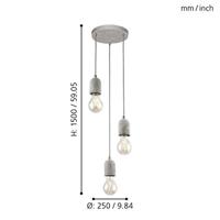 Eglo Vide pendel hanglampSilvares 3-lichts betongrijs - 95523 - thumbnail