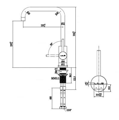Reginox kraan - Logan - 1 hendel - RVS Reginox kraan - Logan - 1 hendel - RVS