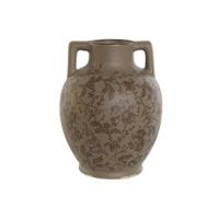 Vaas Home ESPRIT Bruin Groen Keramiek Blad van een plant 17 x 17 x 22 cm - thumbnail