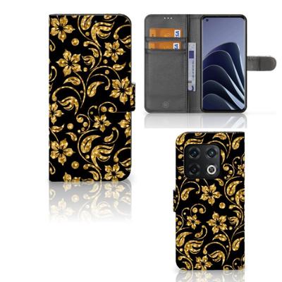 OnePlus 10 Pro Hoesje Gouden Bloemen OnePlus 10 Pro Hoesje Gouden Bloemen