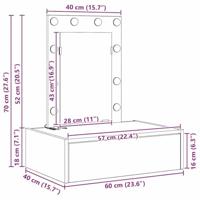 Wandkaptafel met LED-verlichting - Artisan Eiken - thumbnail