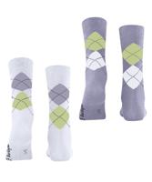 Burlington 2-paar Everyday dames sokken - Argyle - katoenen sokken met ruit print - thumbnail