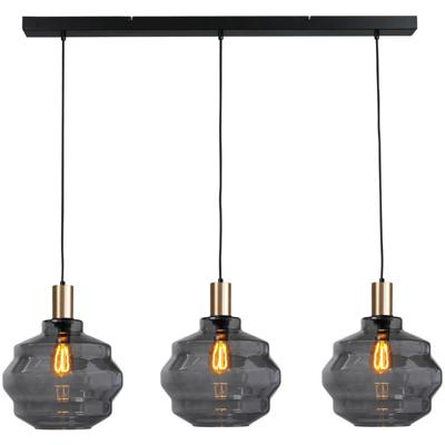 Masterlight 3-lichts hanglamp - goud -Porto met Ball smoke glazen - Ø 30cm - 2711-05-02-100-3-4