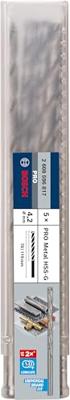 Bosch Accessories 2608596817 2608596817 HSS Metaal-spiraalboor 4.2 mm Gezamenlijke lengte 119 mm Geslepen DIN 340 Cilinderschacht 5 stuk(s)