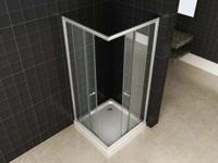 Wiesbaden eco hoekinstap douchecabine 5 mm 900x900x1900 helder glas - thumbnail
