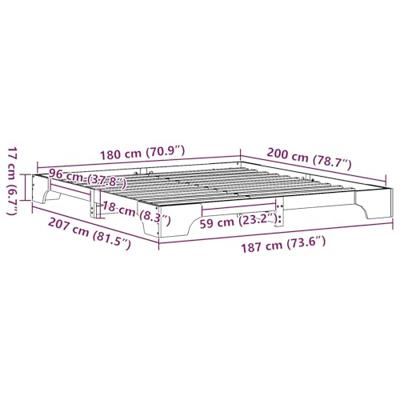 Bedframe Naturel 180 x 200 cm Massief grenenhout