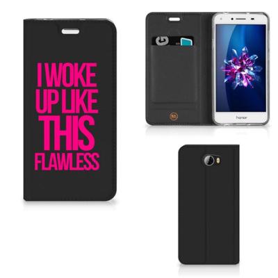 Huawei Y5 2 | Y6 Compact Hoesje met tekst Woke Up - Origineel Cadeau Zelf Maken Huawei Y5 2 | Y6 Compact Hoesje met tekst Woke Up - Origineel Cadeau Zelf Maken