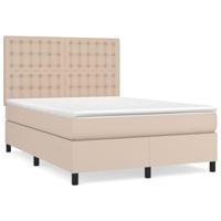 Boxspring met matras kunstleer cappuccinokleurig 140x190 cm - thumbnail