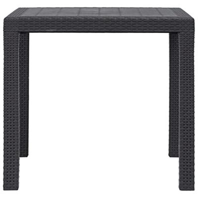 Tuintafel 79x79x72 cm rattan-look kunststof bruin