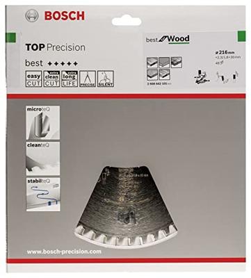 Bosch Accessoires Cirkelzaagblad Top Precision Best for Wood 216 x 30 x 2,3 mm, 48 1st - 2608642101 - thumbnail