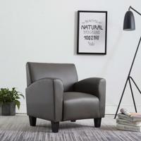 Fauteuil kunstleer grijs - thumbnail