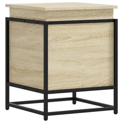 Opbergbox met deksel 40x40x51,5 cm bewerkt hout sonoma eiken - thumbnail