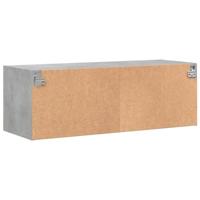 Wandkast met glazen deuren 102x37x35 cm betongrijs - thumbnail