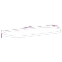 Tafelblad ovaal 110x50x3,8 cm massief ruw mangohout - thumbnail
