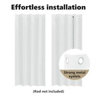 Voile Gordijn met gordijnen 2 pcs Wit 260 x 140 cm Polyester - thumbnail